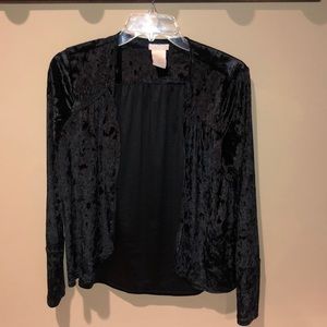 Black crushed velvet jacket